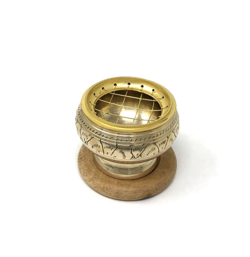 Brass Charcoal Burner with Coaster