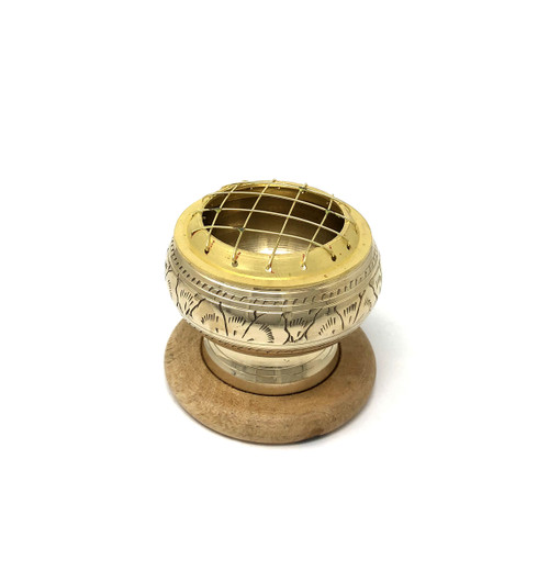 Brass Charcoal Burner with Coaster