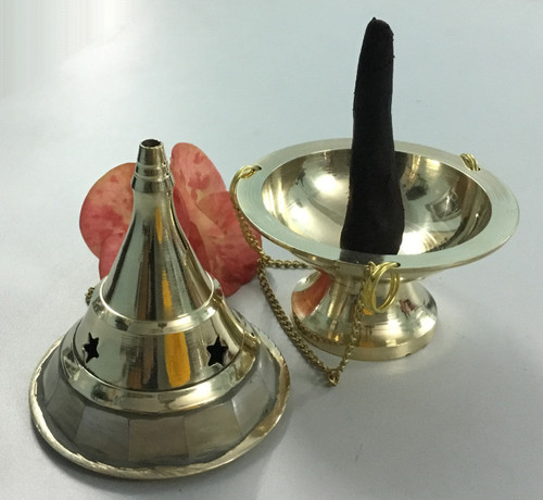 Brass Hanging Burner (Pearl Stone)