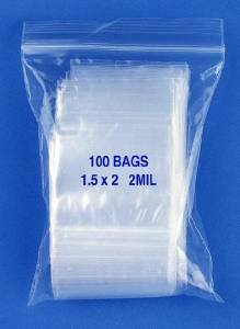 Zip Lock bags 1.5 x 2 (pack of 100)