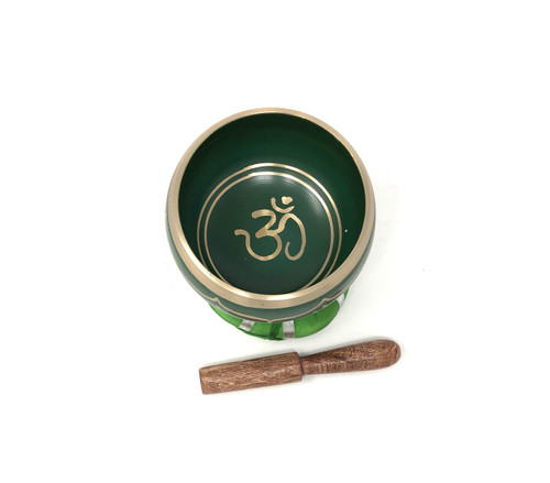 Tibetan Singing Bowl OM (Green)