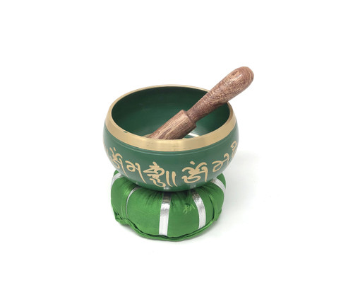 Tibetan Singing Bowl OM MANI (Green)