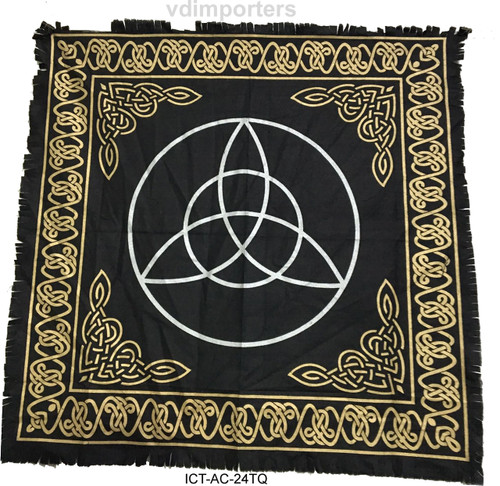 Vrinda Altar Tarot Cloth Triquetra approx. 24" x 24"