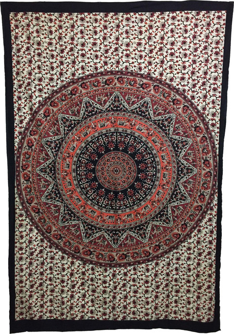 Tapestry Elephant Mandala Star (135 x 220 cm)