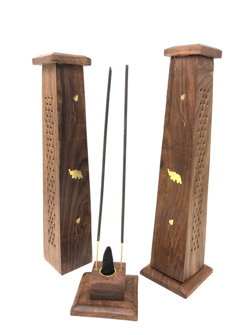 Wooden Tower Burners 12" Elephant