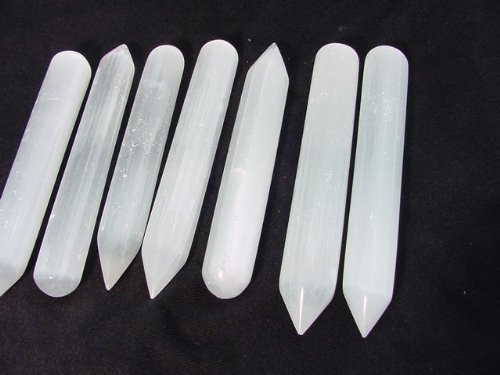 Selenite Faceted Wand - (5-7 inch)
