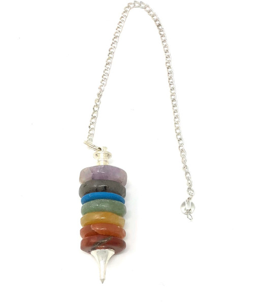 7 Chakra stone Spring Pendulum- 2.5 inch