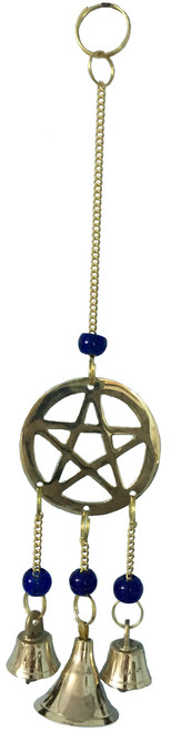 Brass Wind Chime with bells Pentacle