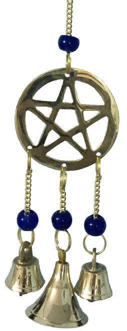 Brass Wind Chime with bells Pentacle