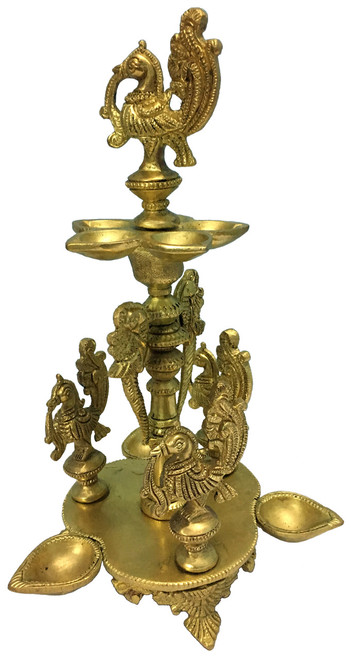 Brass Lamp 4 Peacock 11"
