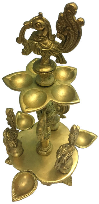 Brass Lamp 4 Peacock 11"