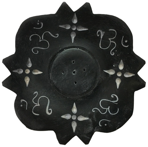 Stone Incense & Cone Burner Round Om 4"