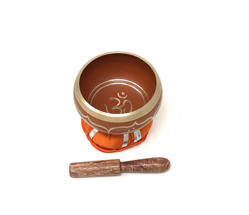 Tibetan Singing Bowl OM (Orange)