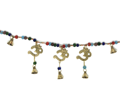 Brass Wind Chime Bandanvar with bells, 3 Om