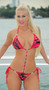 Red Animal Print Rhinestone Link Bikini