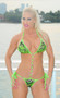 Green Animal Print Rhinestone Link Bikini