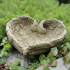 Stone Cast Feather Bird Bath Dish