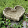 Stone Cast Feather Bird Bath Dish 