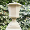 Tall Octagonal Urn on Plinth with Lotus  