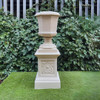 Tall Octagonal Urn on Plinth with Lotus  