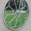 Round Wall Mounted  Vintage Flower Design Mirror for Garden or Home  80 cm 