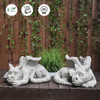 Pair of Large Sleepy Dragons Garden Statuary