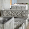 Large White Stone Cast Tulip Trough Planter