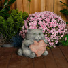 Cat with a Big Heart – Stone Cast Garden Cat Ornament  Cat with a Big Heart – Stone Cast Garden Cat Ornament