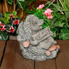 Cheerful Stone Cast Hedgehog with Welcome Sign