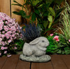 Charming Stone Cast Rabbit Planter for Flowers or Herbs