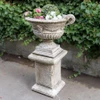 Extra Large Oval Antique Garden Urn and Plinth