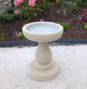 Short Minimalistic Sandstone Bird Bath with Round Base