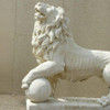 Very Large Stunning Lion's sculpture on a ball facing left