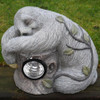 Cute Sloth Laying on Logs with Solar Light Outdoor Garden Statue Decoration 