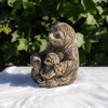 Stone Cast Mom & Baby Sloth Garden Sculpture Animal Statue 