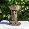Small Adorable Squirrel And Nut Design Stonecast Bird Bath 