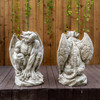 Pair of Large Gargoyle Sculptures Garden Statues 