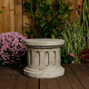 Large Stone Cast Pandora Lady Statue on Column