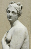 Large Stone Cast Pandora Lady Statue on Column