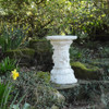 White Stone Cast Large Floral Plinth Garden Statue