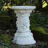 White Stone Cast Large Floral Plinth Garden Statue 