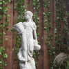 Conservatory Female Statue with Basket on a Fancy Pedestal