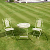 T42 White Metal Table and Chairs ( Bistro 2 seater Set) 