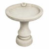 Stone Cast Blossom Design Birdbath with Decorative Pedestal 