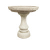 Stone Cast Blossom Design Birdbath with Decorative Pedestal 