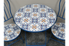 Blue Mosaic Garden Bistro Set – Outdoor Table & Chairs