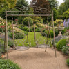 Ornate Metal Garden Swing – Decorative Two‑Seat Outdoor Swing