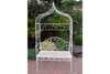 Milk White Garden Bench – Ornate Metal Outdoor Seating