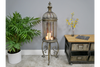 Tall Lantern On Stand – Ornate Metal Candle Holder