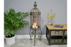 Tall Lantern On Stand – Ornate Metal Candle Holder 